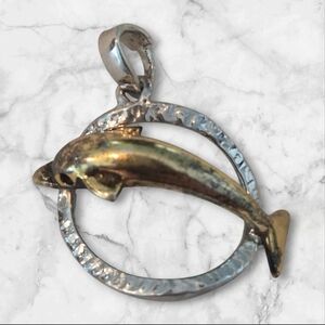 Vintage Two-Tone Dolphin Pendant | 1/25 Gold-Filled | Nautical Jewelry